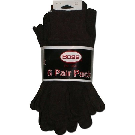 BOSS Glove Jersey Brown 6Pr Large 4020-6